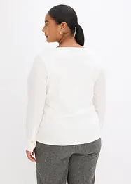 Långärmad topp med ärmar av poplin, bonprix