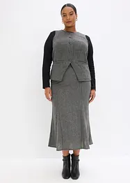 Lätt klockad kjol med tweedlook, bonprix