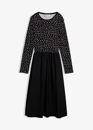 Klänning i materialmix av bomull, bonprix