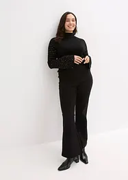 Finstickad tröja med dekorativa trumpetärmar, bonprix