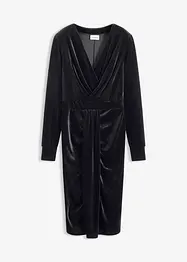 Mellanlång klänning i följsam sammet, bonprix