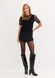 Finstickad tröja med meshinfällning, bonprix