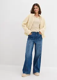 Långärmad topp i figurnära modell, bonprix