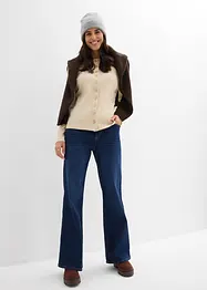 Långärmad topp i ribbat material av ren bomull, bonprix