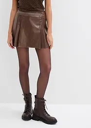 Minikjol i skinnimitation med motveck, bonprix