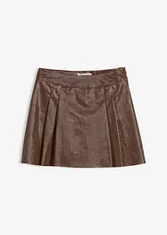 Minikjol i skinnimitation med motveck, bonprix