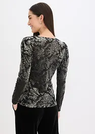 Långärmad topp av sammet, bonprix