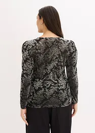 Långärmad topp av sammet, bonprix