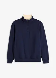 Varmt fodrad sweatshirt med krage och kort dragkedja, bonprix