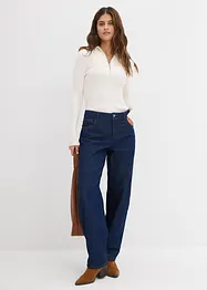 Jeans i Barrel-modell, Mid Waist, Super Soft, bonprix