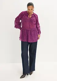 Chiffongblus med rysch, bonprix