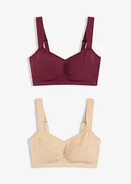 BH utan bygel med ekologisk bomull (2-pack), bonprix