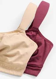 BH utan bygel med ekologisk bomull (2-pack), bonprix