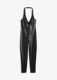 Catsuit ouvert med wetlook, bonprix