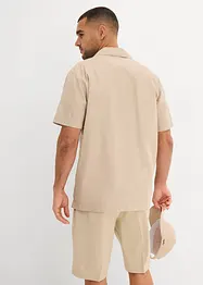 Kortärmad skjorta med lin, Loose Fit, bonprix