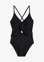 Baddräkt med cut-out och volanger, bonprix