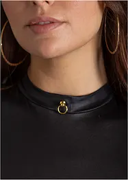 Stringbody ouvert med wetlook, bonprix