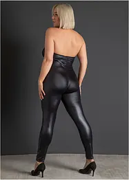 Catsuit ouvert med wetlook, bonprix