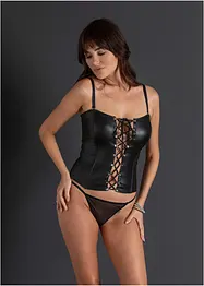 Korsett i wetlook med snörning, bonprix