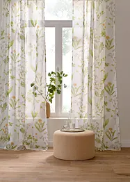 Gardin med blommönster i återvunnen polyester (1-pack), bonprix
