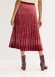 Plisserad kjol i mjuk sammet, bonprix