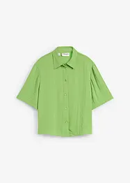 Blus av lätt kräpp i fyrkantig modell, bonprix