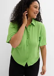 Blus av lätt kräpp i fyrkantig modell, bonprix