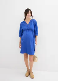 Mammaklänning i bomullsmuslin med hålbroderi, bonprix