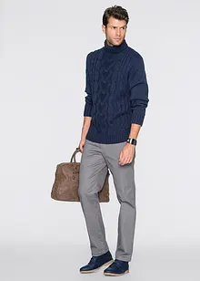 Polotröja med flätstickning, bonprix