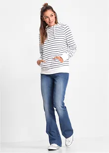 Sweatshirt med luva i bomullsmix, bonprix