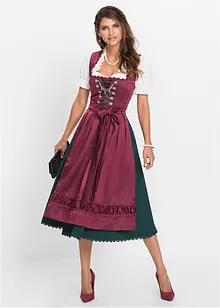 Dirndl med broderat satinförkläde (2 delar), bonprix