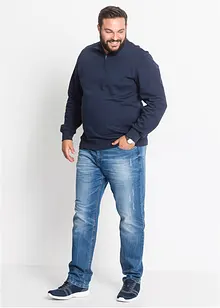 Sweatshirt med krage och kort dragkedja, bonprix