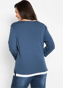 Bomullstopp med 2-i-1-look och 3/4-ärm, bonprix