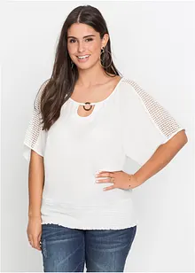 Blus med spets, bonprix