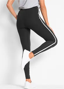 Ankellånga sportleggings med kontrastfärgade ränder, bonprix