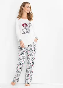 Pyjamas med flanellapplikation, bonprix