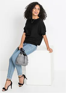 Finstickad tröja av bomullsmix, bonprix