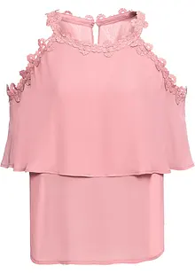 Cold shoulder-blus med spets, BODYFLIRT