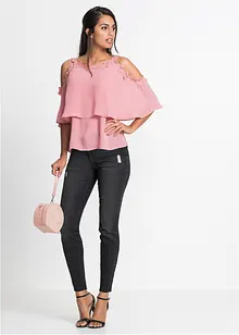 Cold shoulder-blus med spets, BODYFLIRT