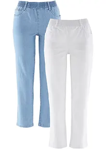 Jeans med bekväm medelhög midja (2-pack), raka ben, bonprix