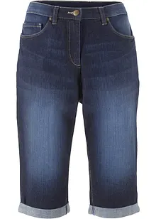 Stretchiga jeansbermudas med uppvikta benslut, bonprix