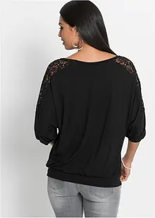 Oversizetopp med spetsdetalj, bonprix