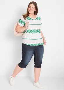 Stretchiga jeansbermudas med uppvikta benslut, bonprix