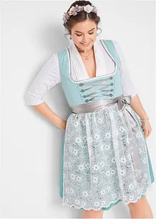 Knälång dirndl med spetsförkläde (2 delar), bonprix