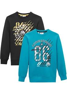 Sweatshirt för barn (2-pack), ekologisk bomull, bonprix