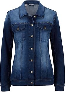 Hållbar jeansjacka av återvunnen polyester, fodrad mörkblå Hållbar jeansjacka av återvunnen polyester, fodrad mörkblå