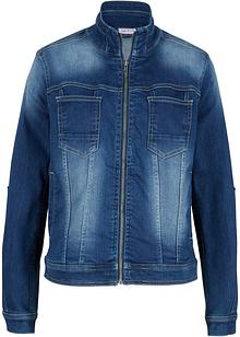 Hållbar jeansjacka av återvunnen polyester, fodrad mörkblå Hållbar jeansjacka av återvunnen polyester, fodrad mörkblå