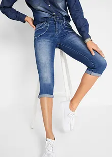 Korta jeans med medelhög midja, raka ben, bonprix