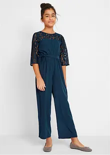 Jumpsuit med spets, för flickor, bonprix