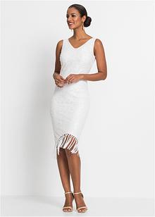 Bröllop Tillfällen Inspiration Dam bonprix.se Klänning med pärlor och fransar vit BODYFLIRT boutique
